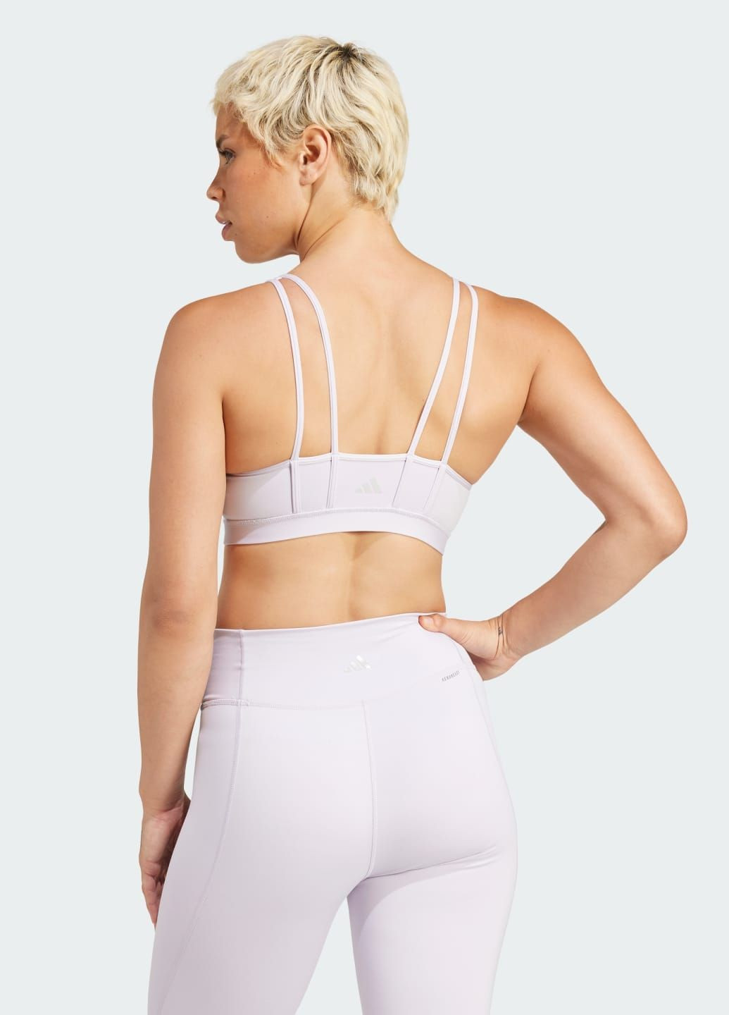 Фиолетовый спортивный бра all me essentials medium-support adidas интерлок