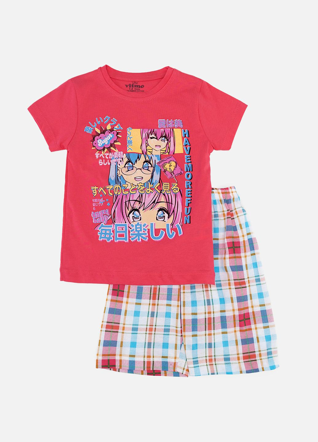 Коралова піжама для дівчинки колір кораловий cb-00249774 Vitmo