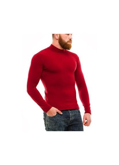Водолазка гольф чоловічий однотонний класичний з коміром стійка теплий на флісі бордо Leliss (362264821)