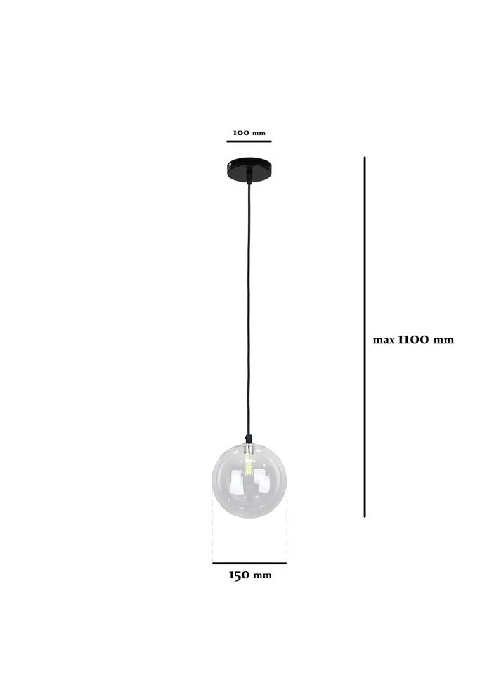 Подвесной светильник 761P150F-1 BK+CL Levistella (397832721)