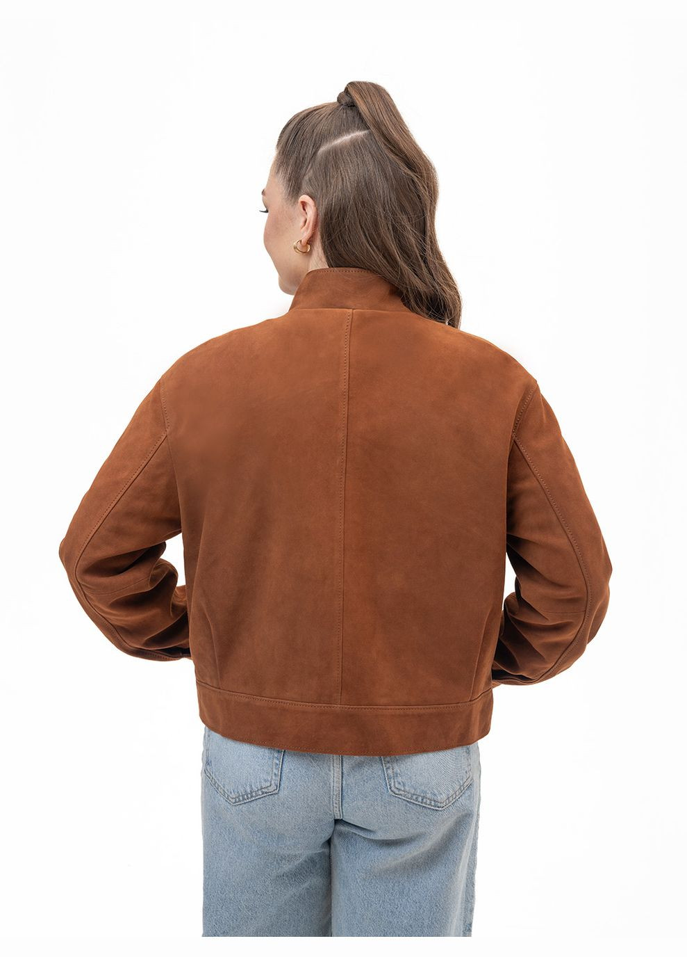 Светло-коричневая демисезонная женская кожаная куртка весна Fabio Monti