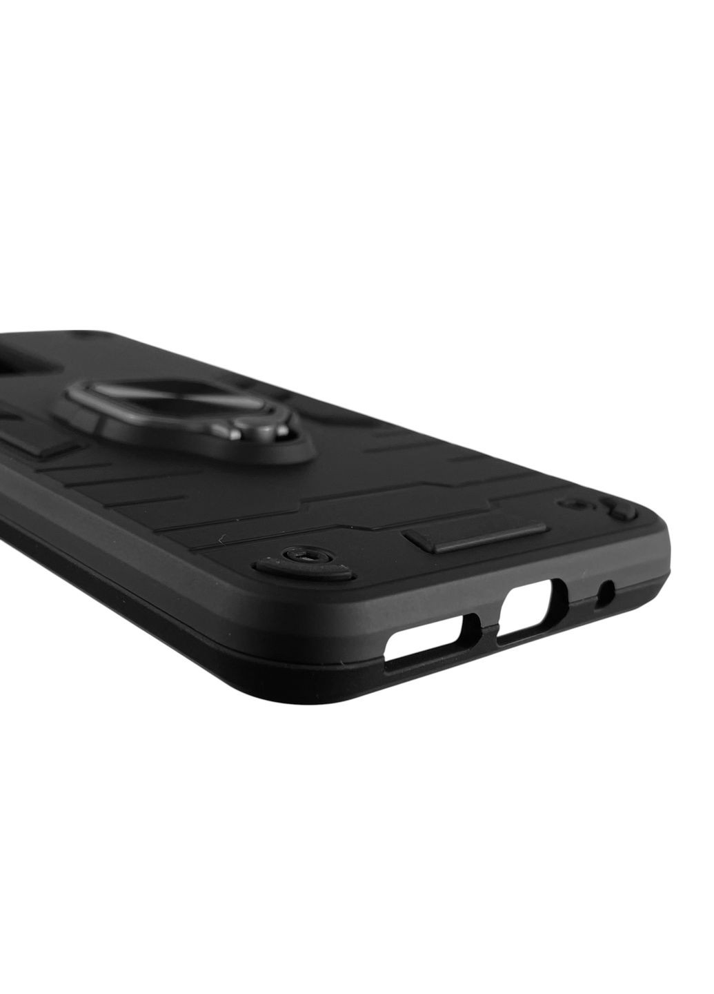 Чохол для телефона Redmi 12 4G броньований з магнітним кільцем-тримачем на сяомі редмі 12 4г чорний Xiaomi (366233442)