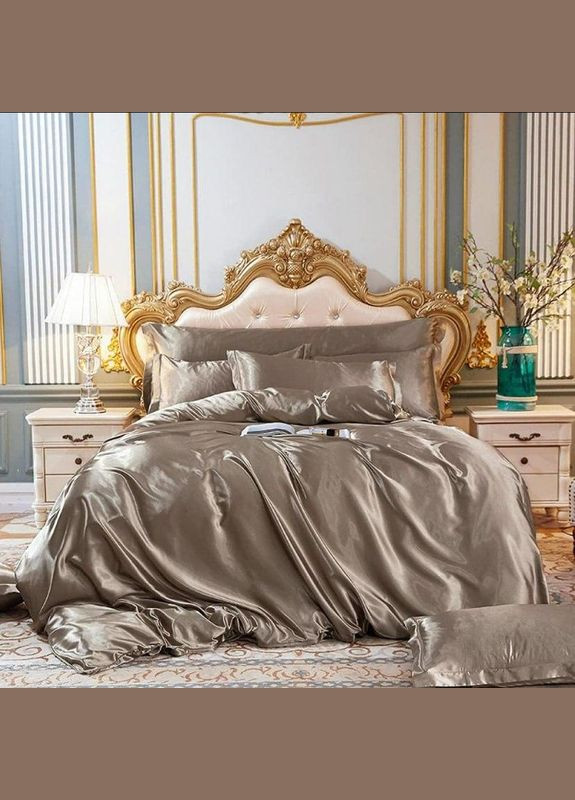 Атласна постільна білизна Євро 200х220 см наволочки 4 х 50х70 см (П4К22-23 +4-50х70) No Brand (308755144)