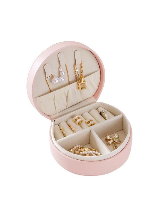 Органайзер сумочка SP-01278 Pink 10*9*4,5 см для прикрас і ювелірних виробів із ручкою 30 шт. Casegrace (352012203)