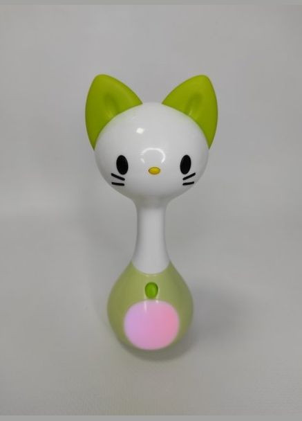 Погремушка 3134 14,5см, прорезыватель, мелодии, звуки, подсветка, на листе (6966655251027) Котик Вид F Hola (292709171)