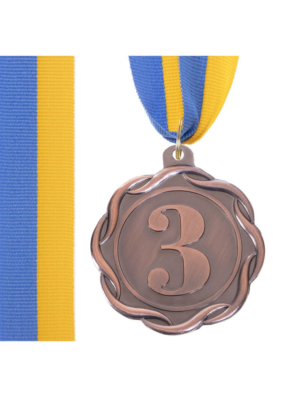 Медаль спортивна зі стрічкою FLIE d-6,5см C-3176 (метал, 44g, бронза) SP-Sport (361439905)