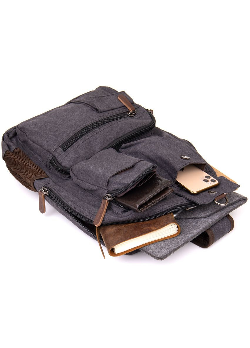 Рюкзак текстильный дорожный унисекс 20617 Графит Vintage (328449894)