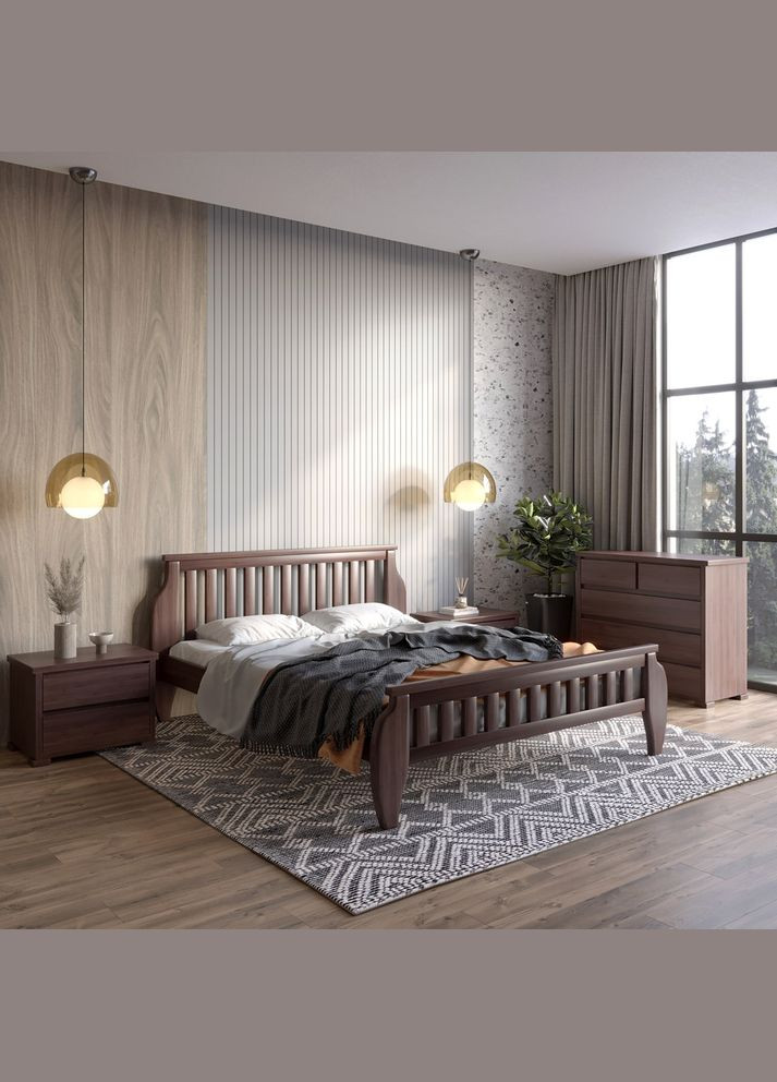 Полуторне дерев'яне ліжко Прага 120х200 см (MBG-1875) Mebigrand (366085167)