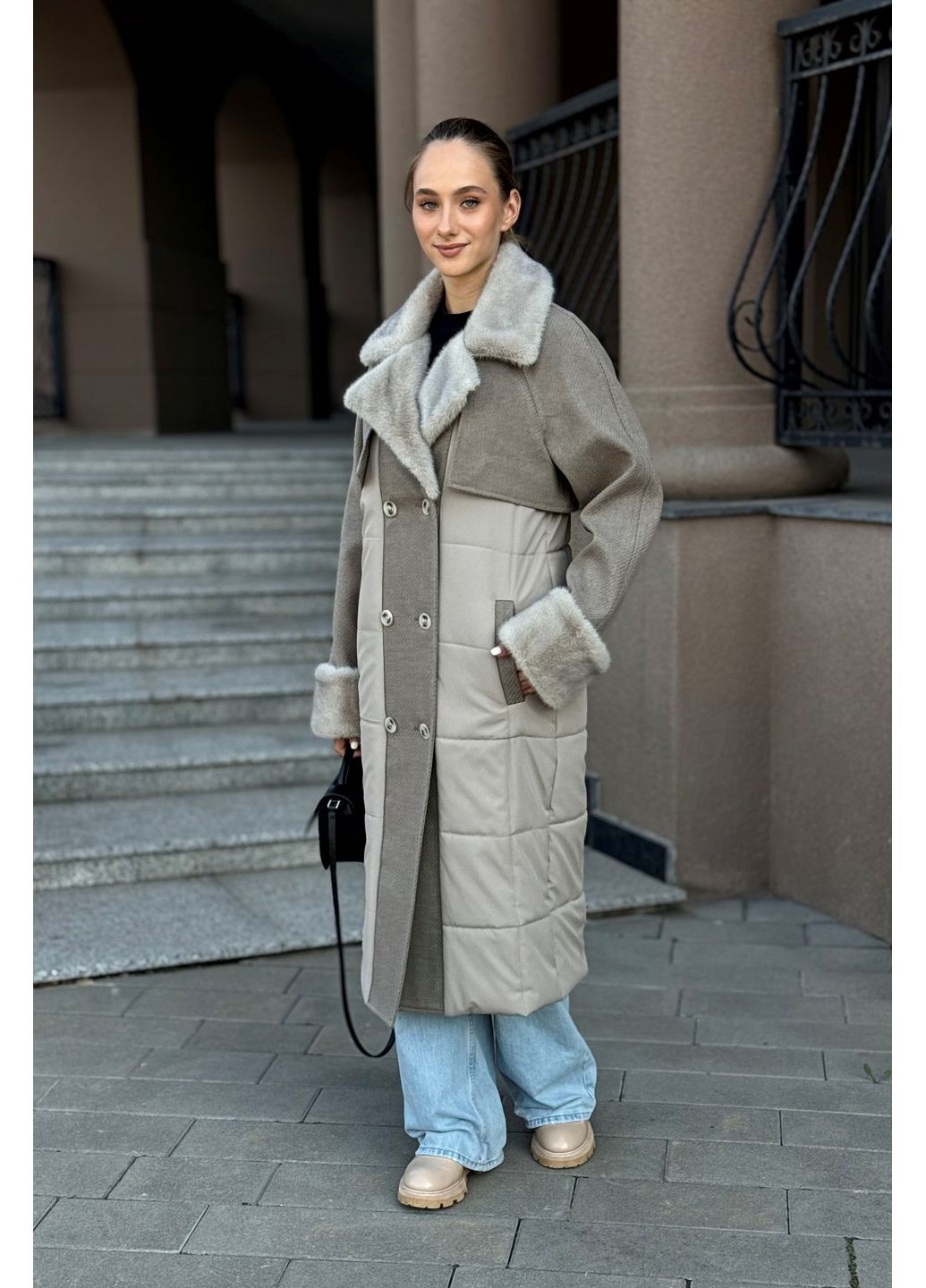 Кофейное демисезонное Пальто MN