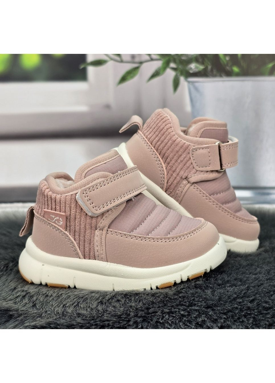 Черевики зимові для дівчинки пудрові на липучках Jong Golf (364657036)