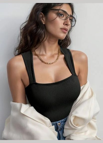 Боди майка базовый квадратный вырез 308 No Brand (350886051)