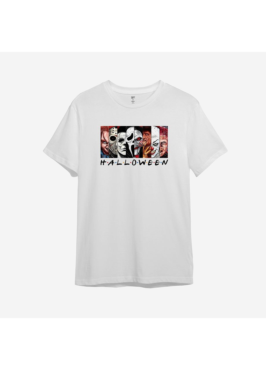 Біла демісезонна дитяча футболка з принтом "фільми жахів" на halloween (10468200255) ТiШОТКА