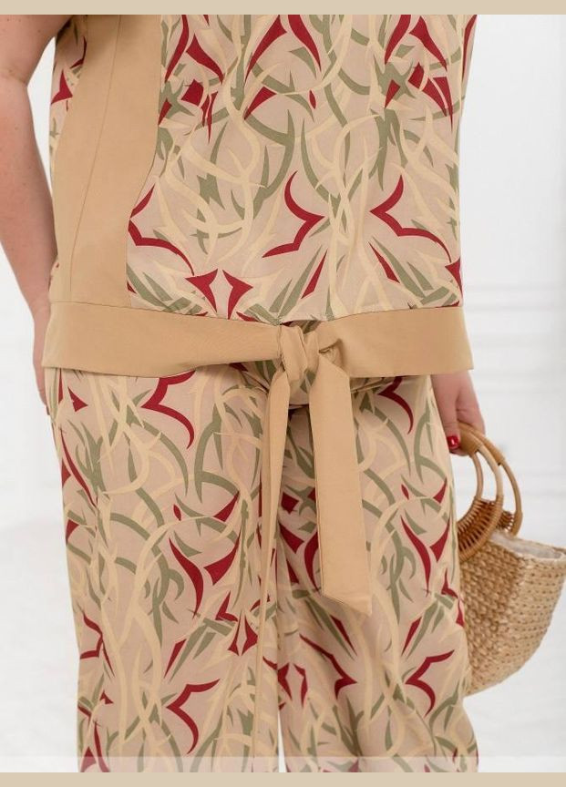 Костюм-двойка L-277 ваш новый любимый летний наряд Бежевый, 58 Sofia (298423697)