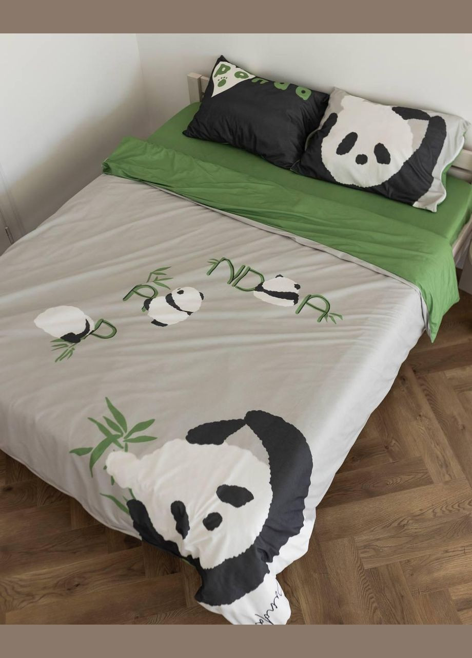 Постільна білизна Двоспальний 180х215 наволочка 50х70 2шт Сіро зелений (П-al-velvet-bavovna-005-02-01) No Brand (316231108)