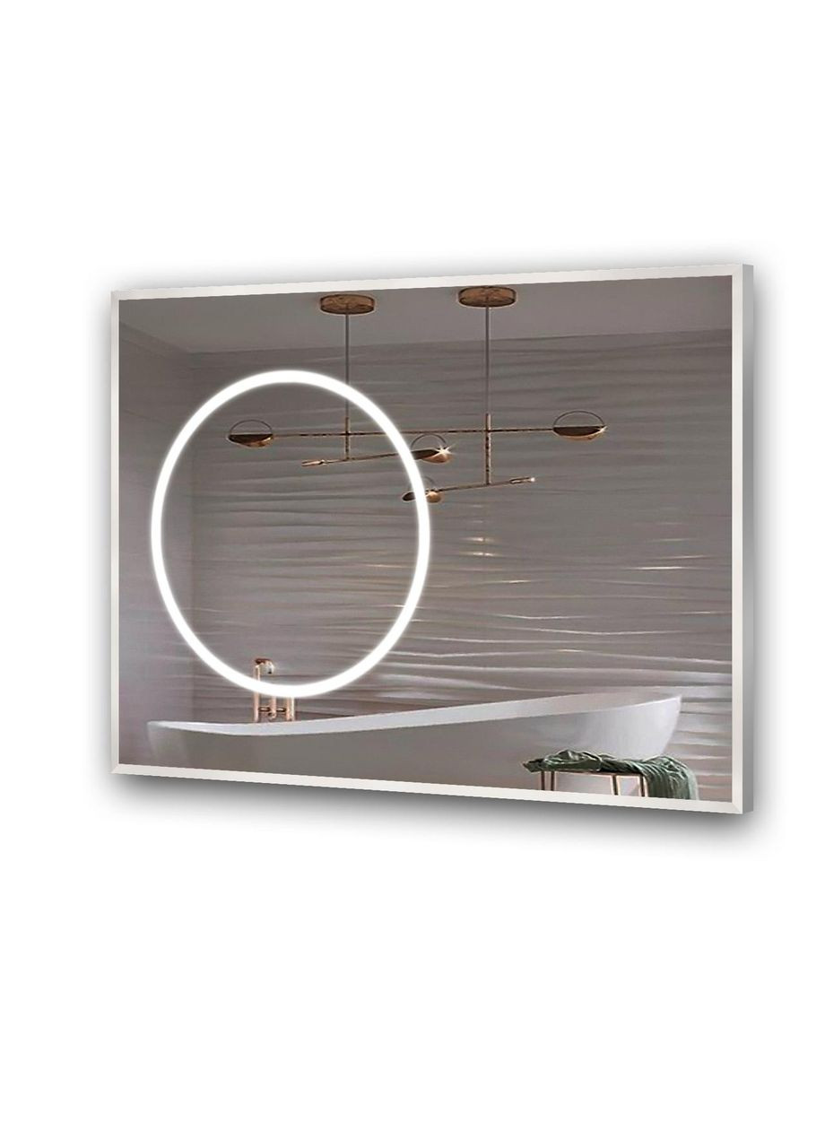 Дзеркало DOLYANA WHITE в алюмінієвій рамі з підсвічуванням LED 700x500x30 Seria A (372113692)