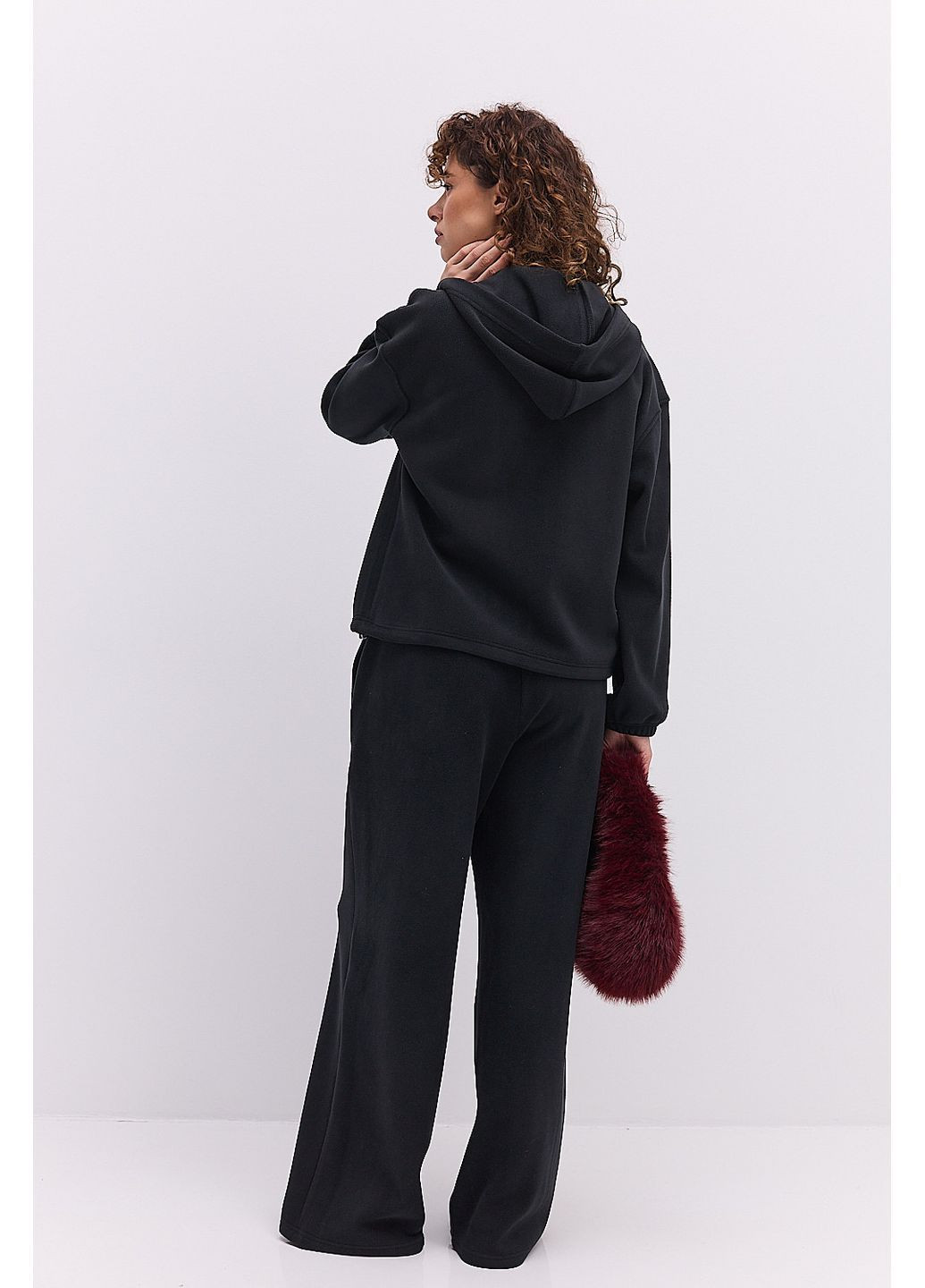 Женский спортивный костюм из флиса молочный с зип-худи и прямыми брюками Arjen (364967486)