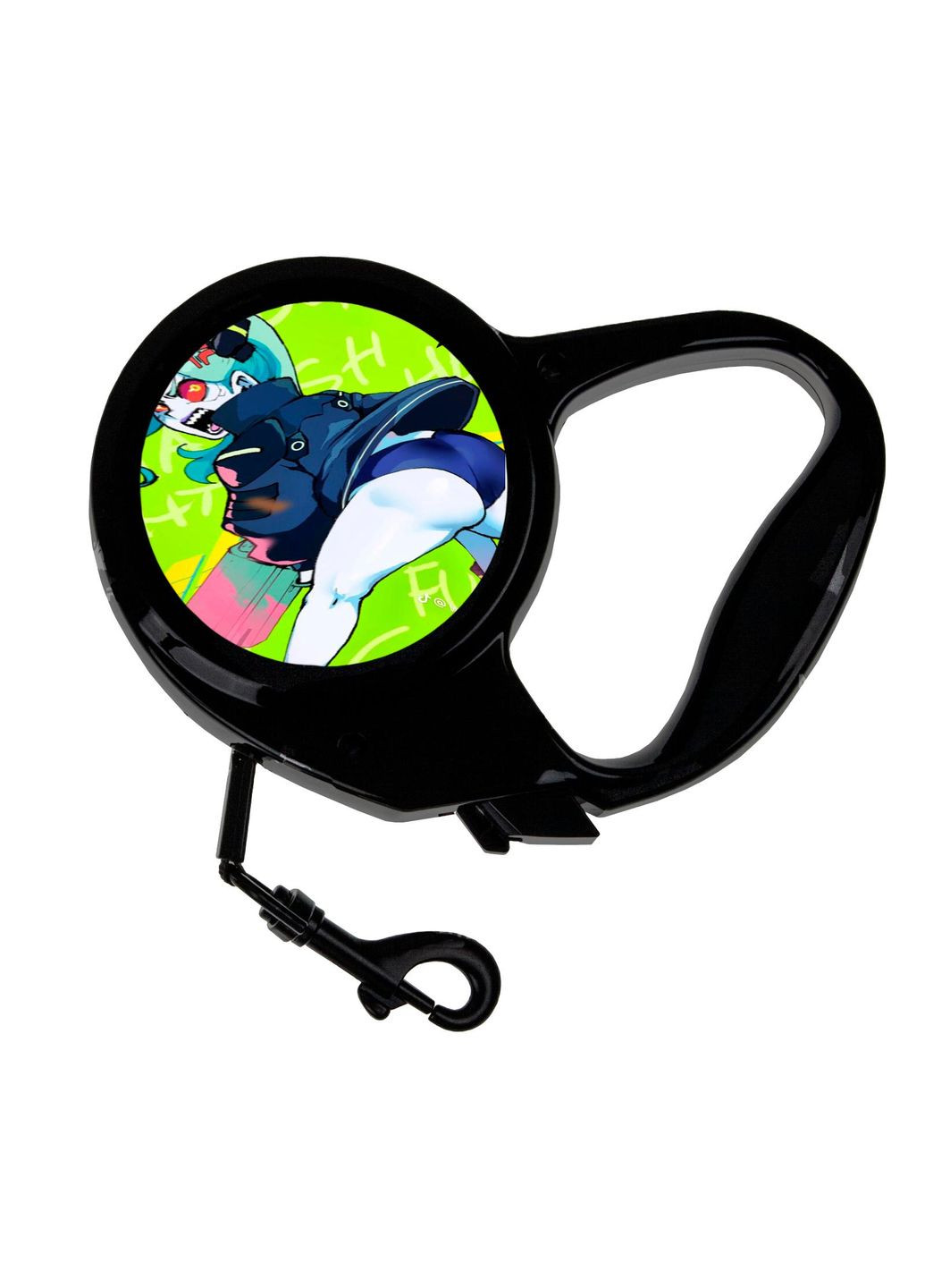 Повідець-рулетка для тварин із принтом Аніме Кіберпанк #0016 3 м чорний No Brand (309160285)