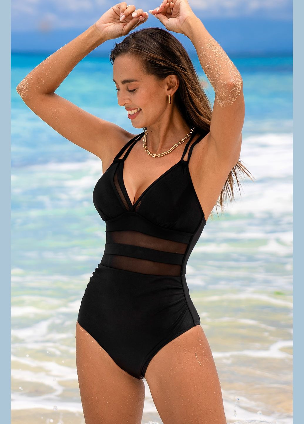 Черный летний купальник CUPSHE