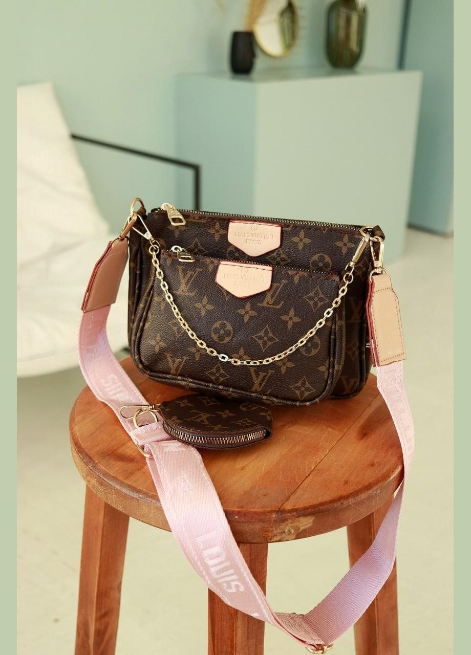 Сумочка 3 в 1 клатч- крос-боді подвійна рожевий 3в1 No Brand (322464334)