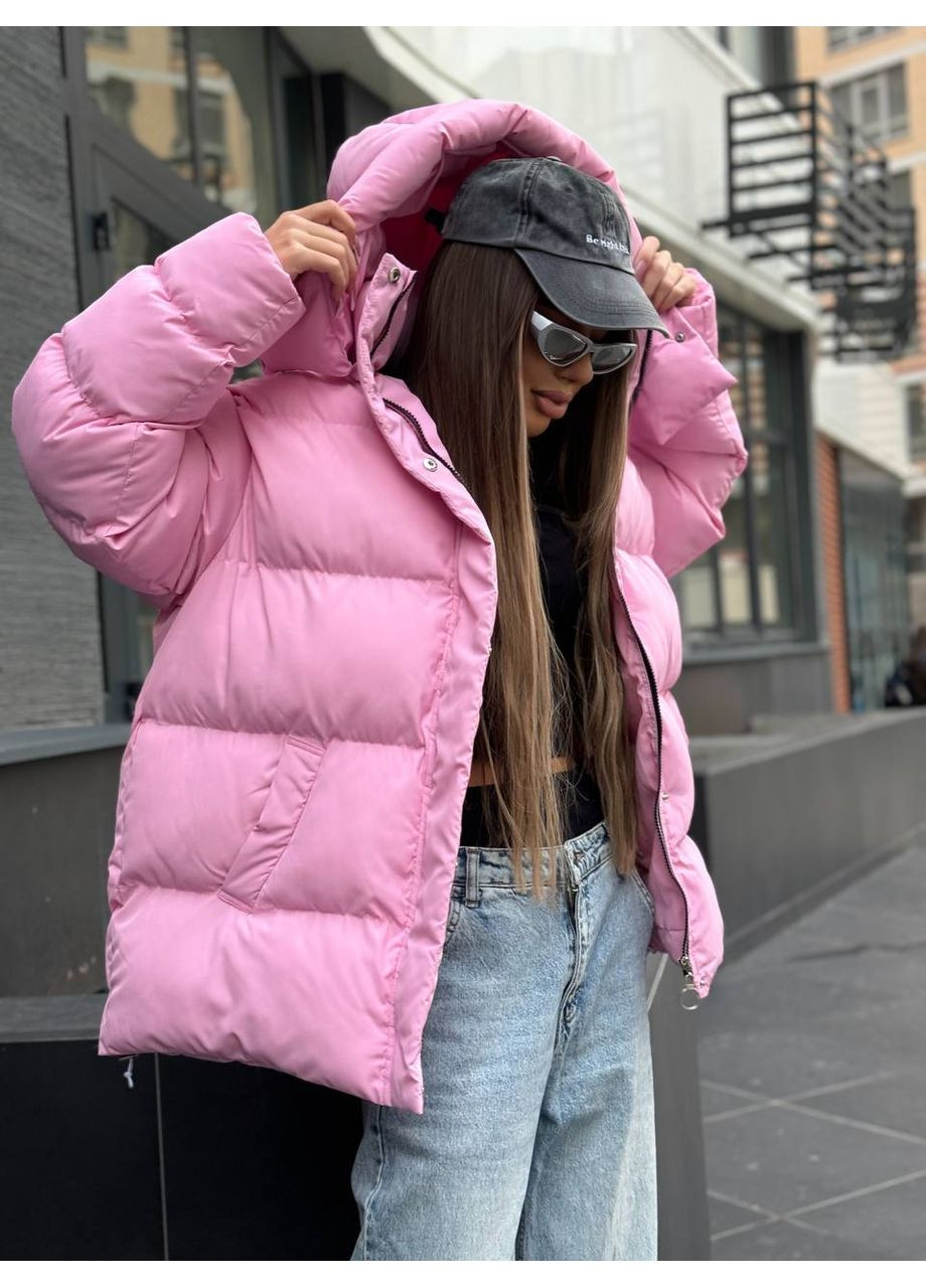 Рожевий зимній Пуховик No Brand