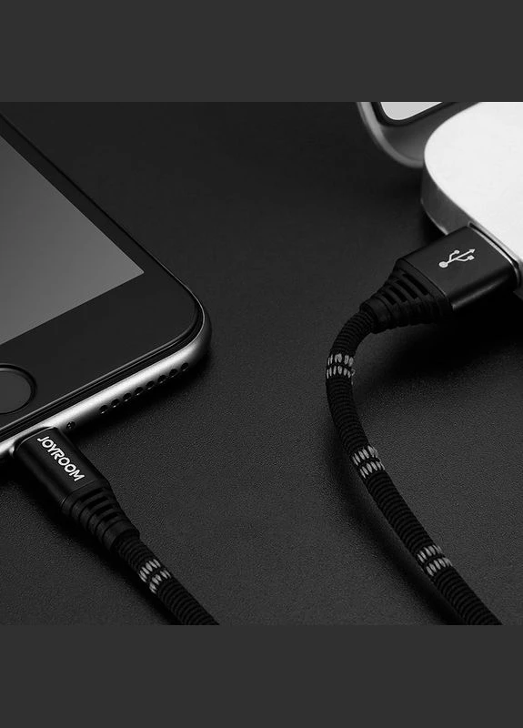Кабель для зарядки телефону, планшета Lightning Apple iphone S-L316 25см |3.4A| Чорний Joyroom (337351184)