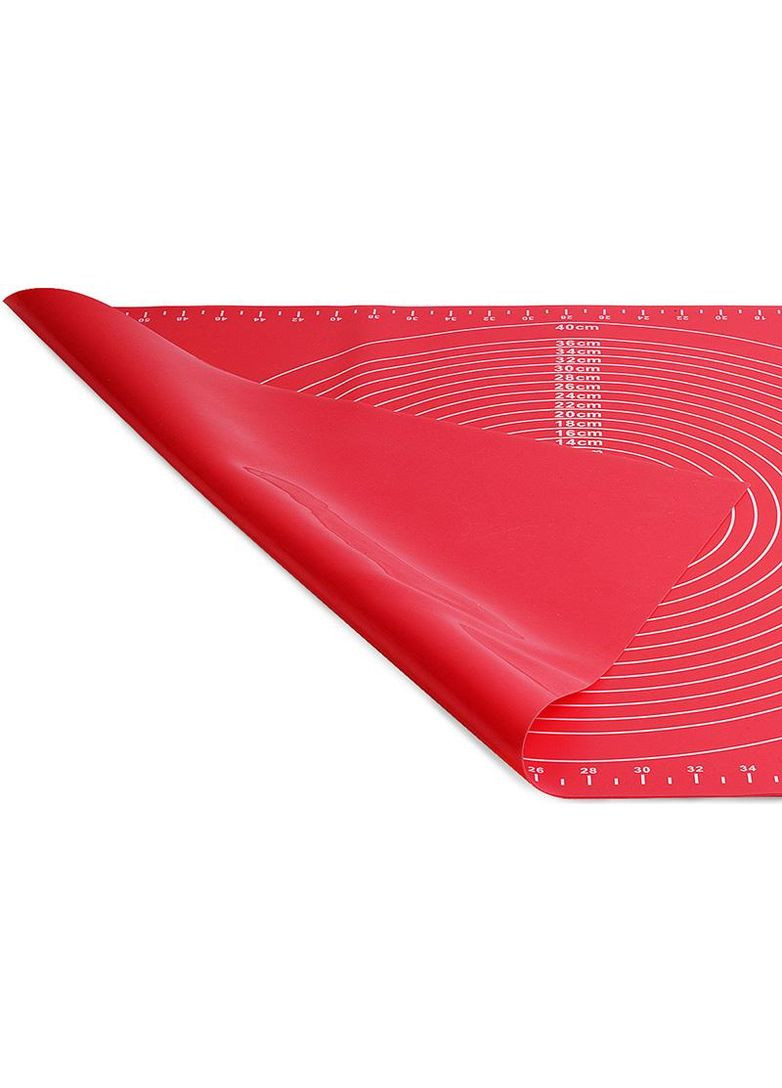 Коврик силиконовый для выпечки и раскатки теста 60х45 см красный противень для выпечки Kamille (368991232)