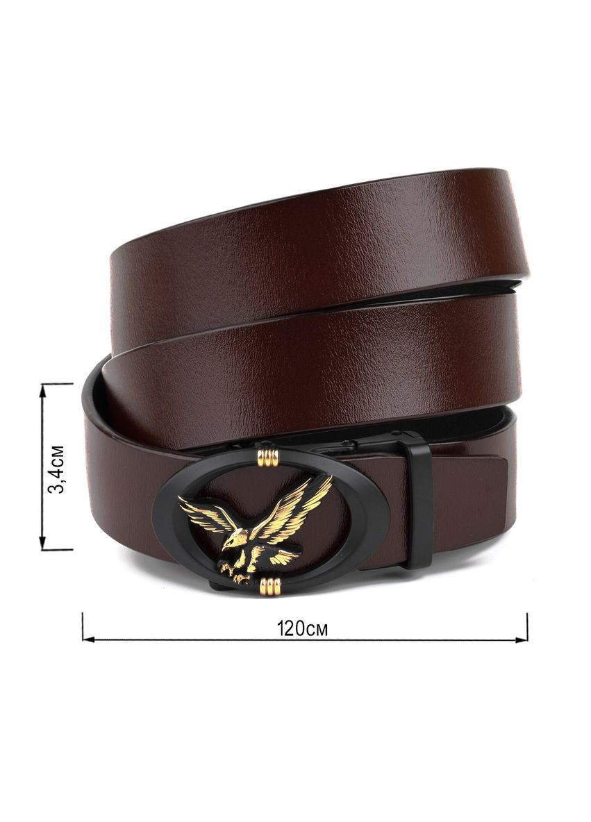 Ремень мужской с пряжкой автомат с силуэтом орла 20298 Коричневый Vintage (337353100)