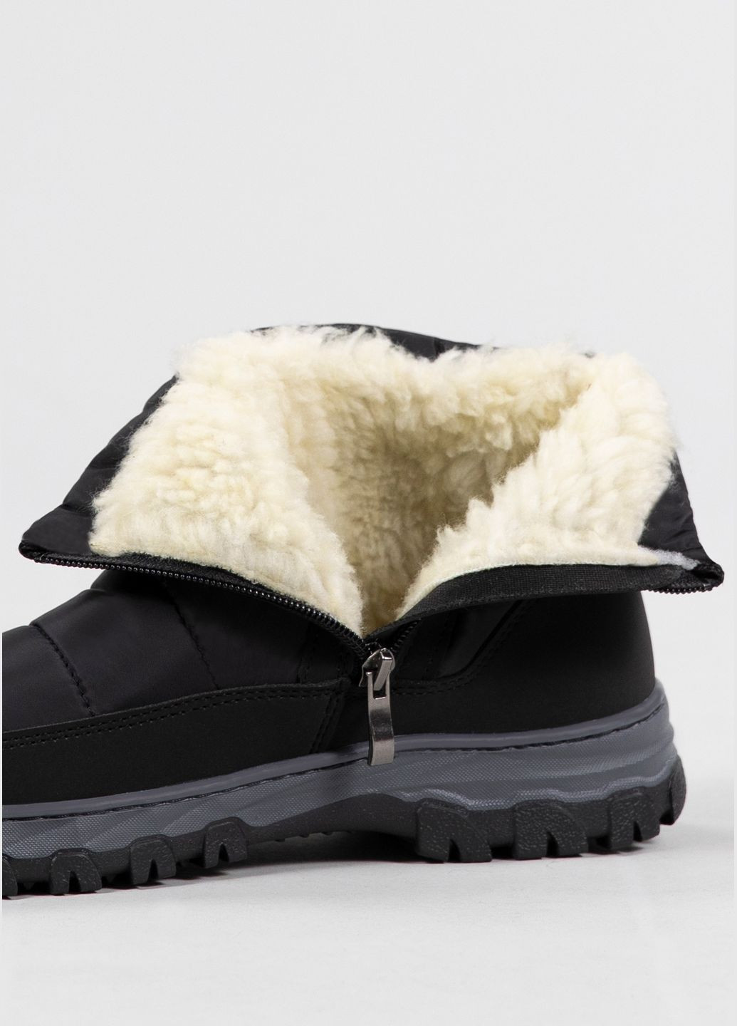 Черные дутики мужские зимние с мехом черные (д 1) Lika на молнии