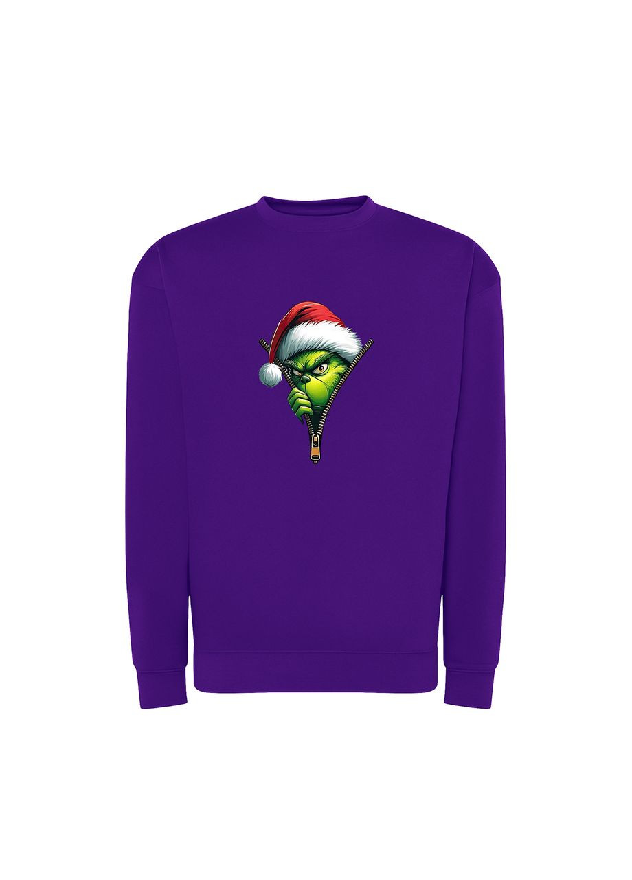 Фиолетовый новогодний свитшот с принтом "прячусь от санты". гринч (10411442843) ТiШОТКА (368570576)