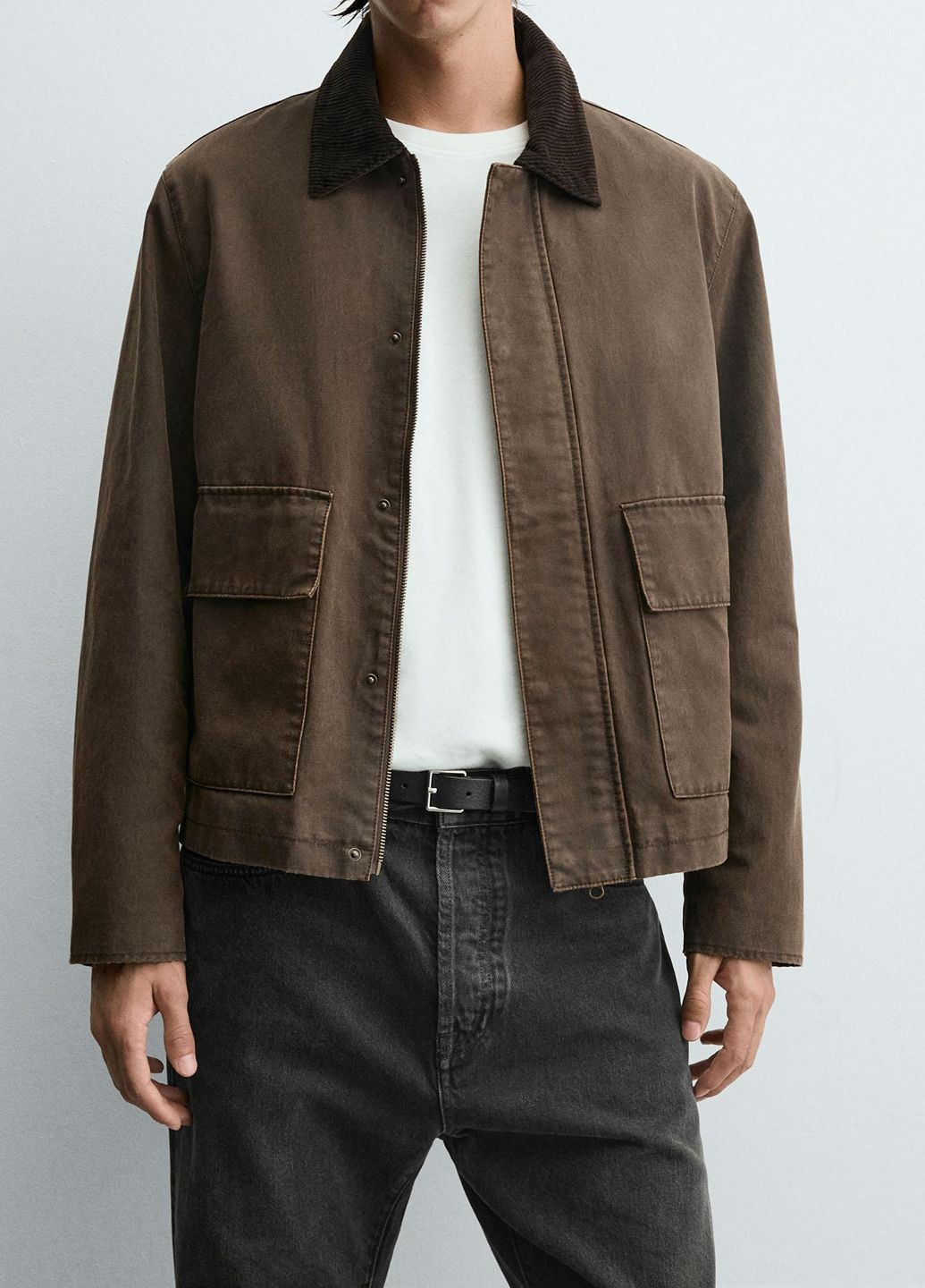 Коричневая демисезонная куртка Zara