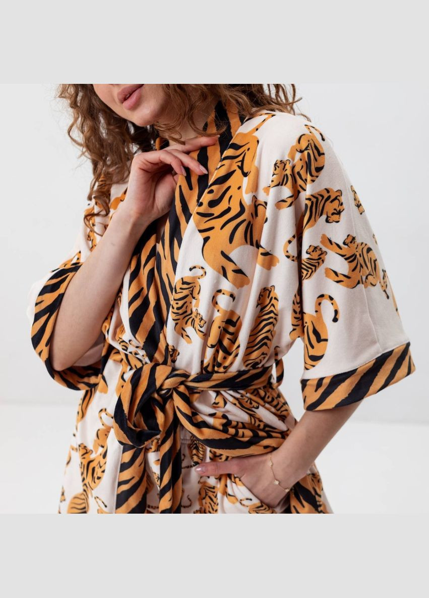 Халат жіночий з плюшевого велюру Тигриця 3417_S 15951 S FlexDress (336873522)