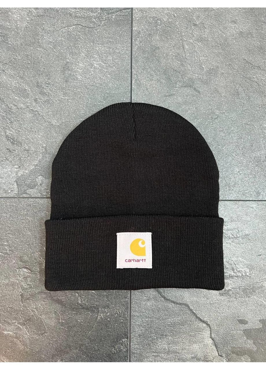 Чоловіча зимова шапка с Лого чорна No Brand (358203725)