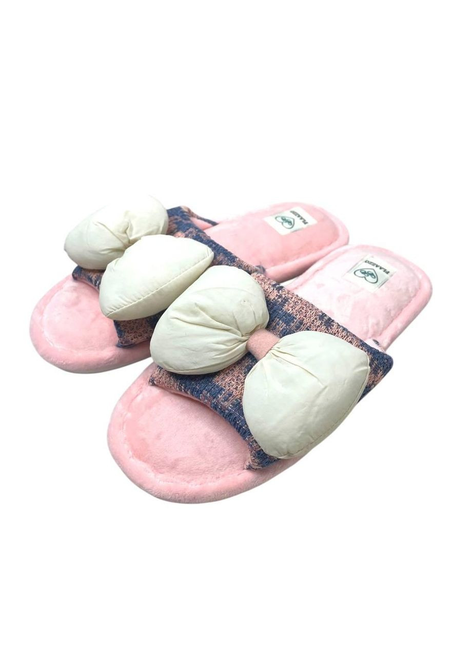 Розовые тапочки домашние женские открытые черные (cf23128) Plaazzo