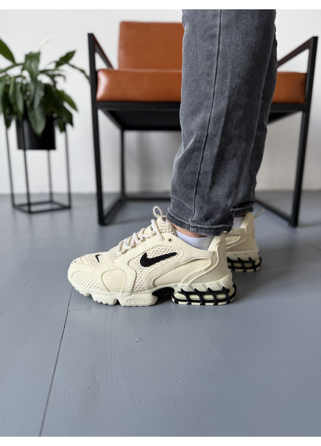 Комбіновані Осінні кросівки чоловічі nike air zoom x stussy spiridon cage 2 fossil найк аір зум No Brand