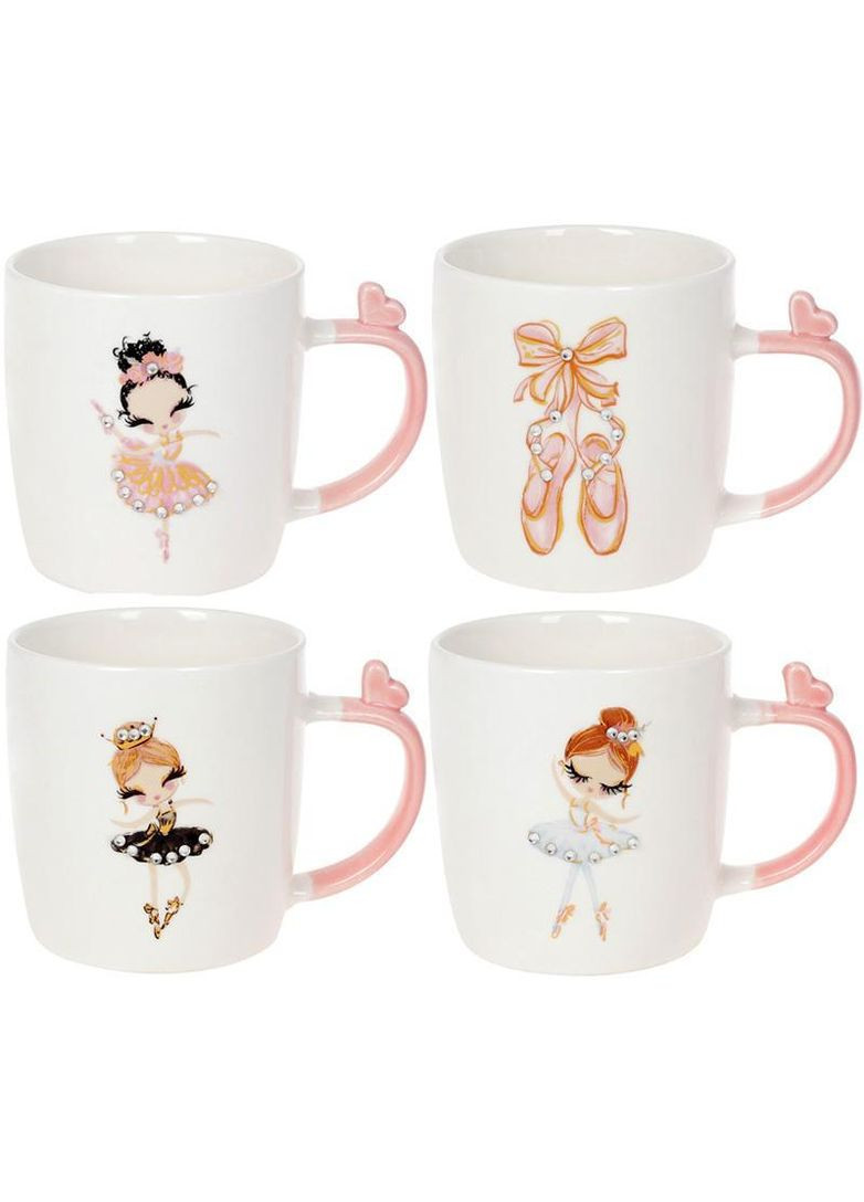 Кружка фарфоровая "Балеринка" 350мл, со стразами Bona (339776019)
