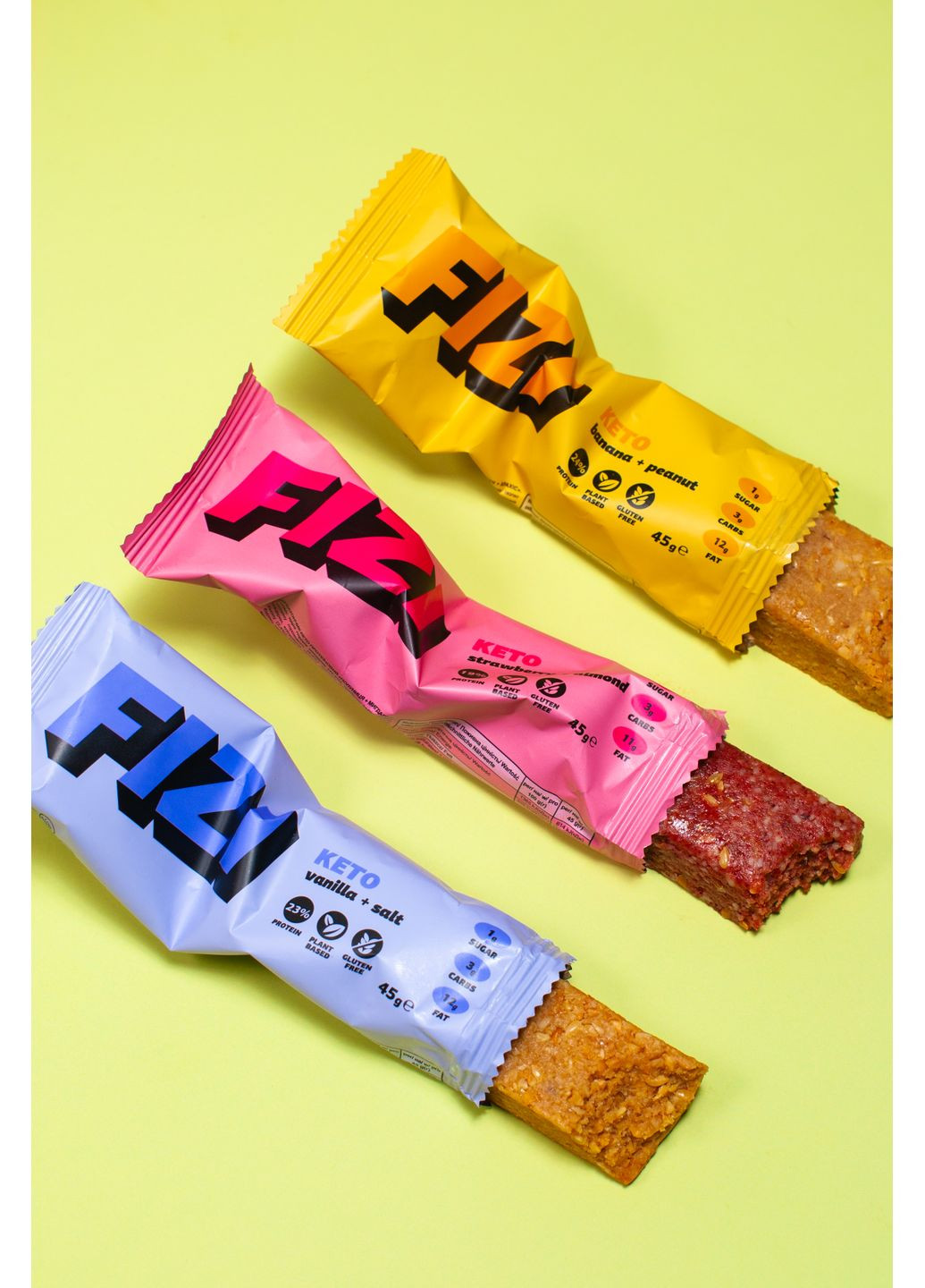 Набір кето батончиків протеїнових FIZI Keto Box 45 г х 10 шт Веган No Brand (355878188)