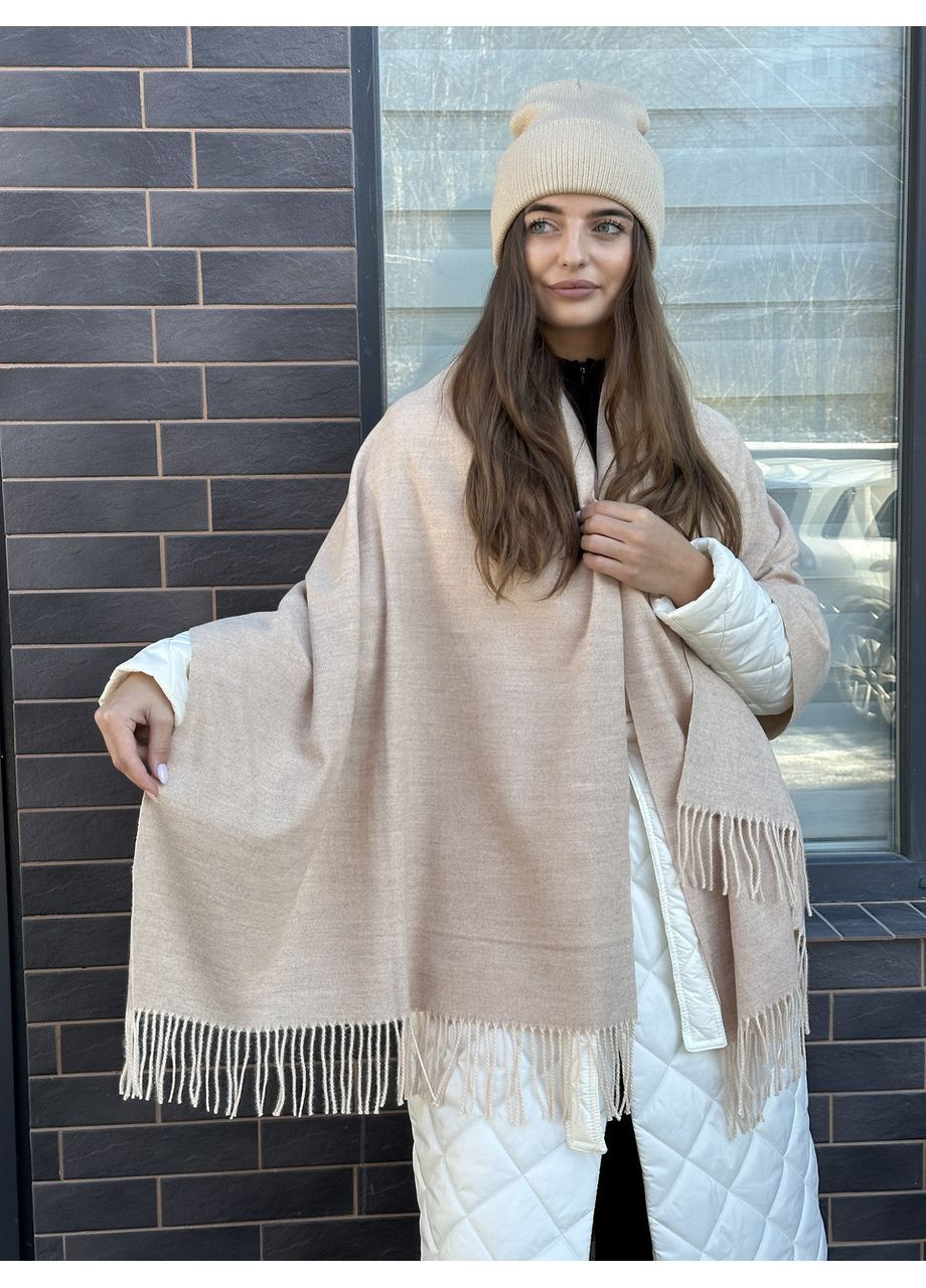 Шарф кашемировый женский палантин теплый красный No Brand (359429682)