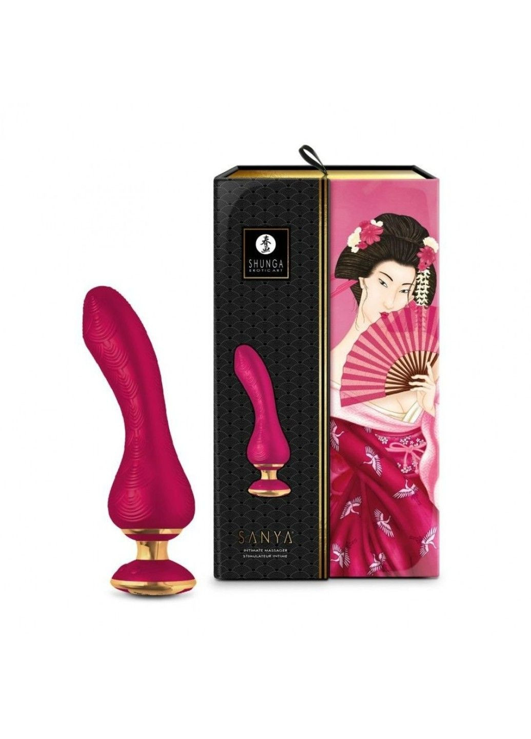 Вибратор Sanya с ручкой на подсветке, розовый, 18.5 см х 3.8 см Shunga (289783137)