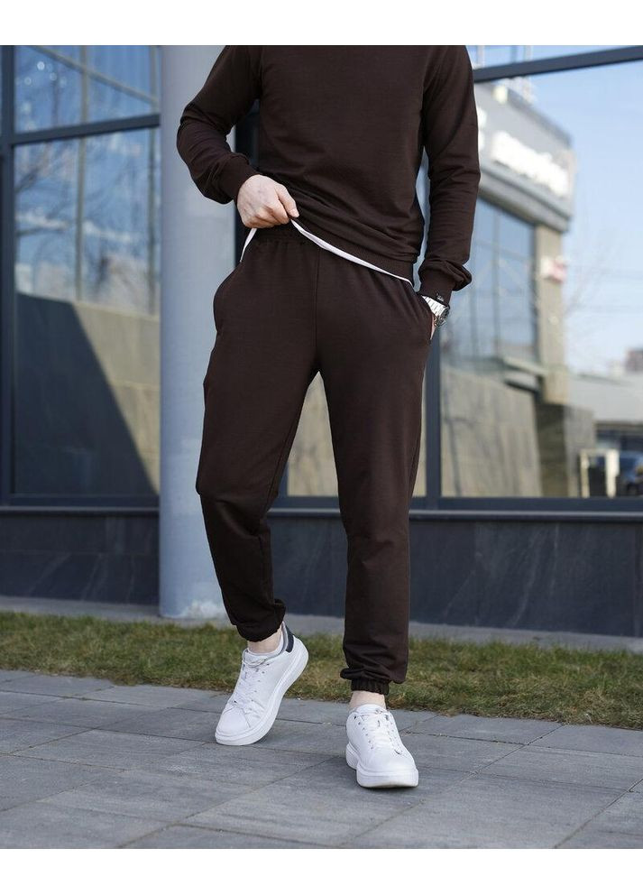 Стильні чоловічі спортивні штани Джоггери коричневі Freedom (353849195)