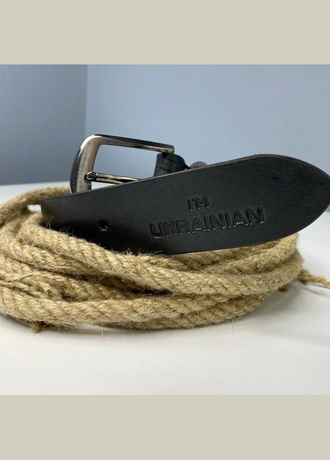 Ремінь чоловічий із натуральної шкіри для джинсів, шкіряний пояс із тисненням I'm Ukrainian, No Brand (354710664)