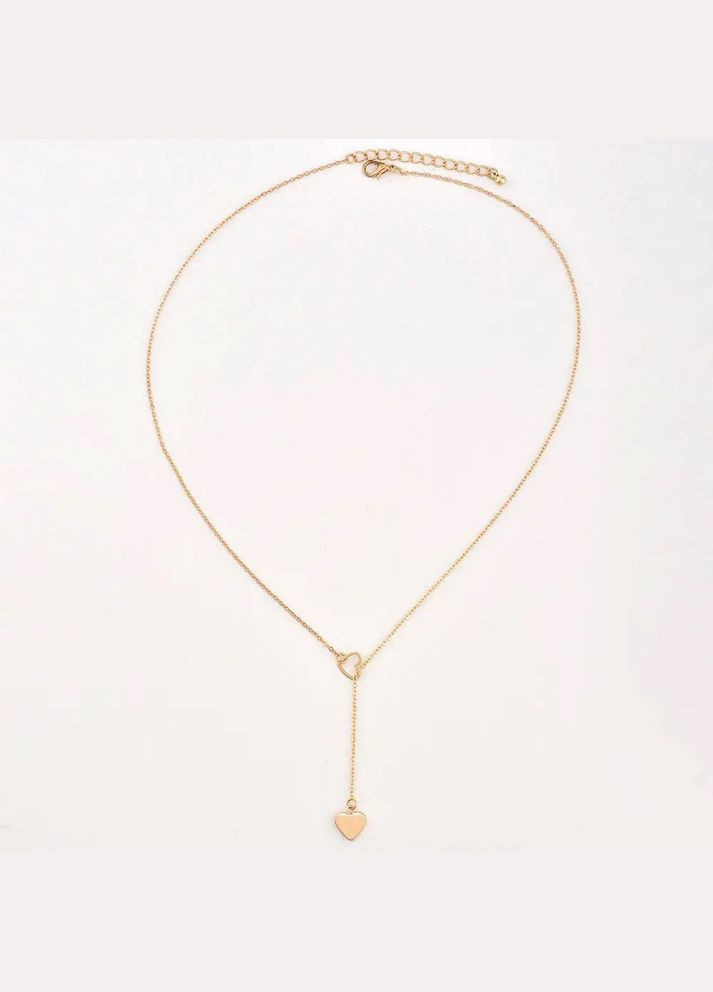 Кулон підвіска вишукане подвійне серце сердечко маленьке золоте намисто No Brand (337716473)