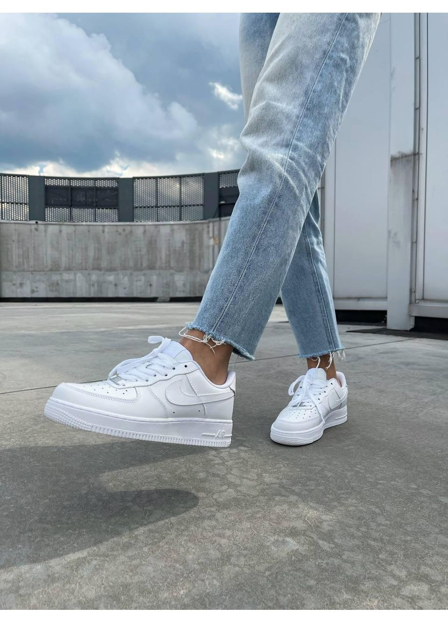 КРОСІВКИ ЖІНОЧІ NIKE AIR FORCE 1 CLASSIC WHITE PREMIUM НАЙК АІР ФОРС 1 ПРЕМІУМ No Brand білі демісезони (367170057)