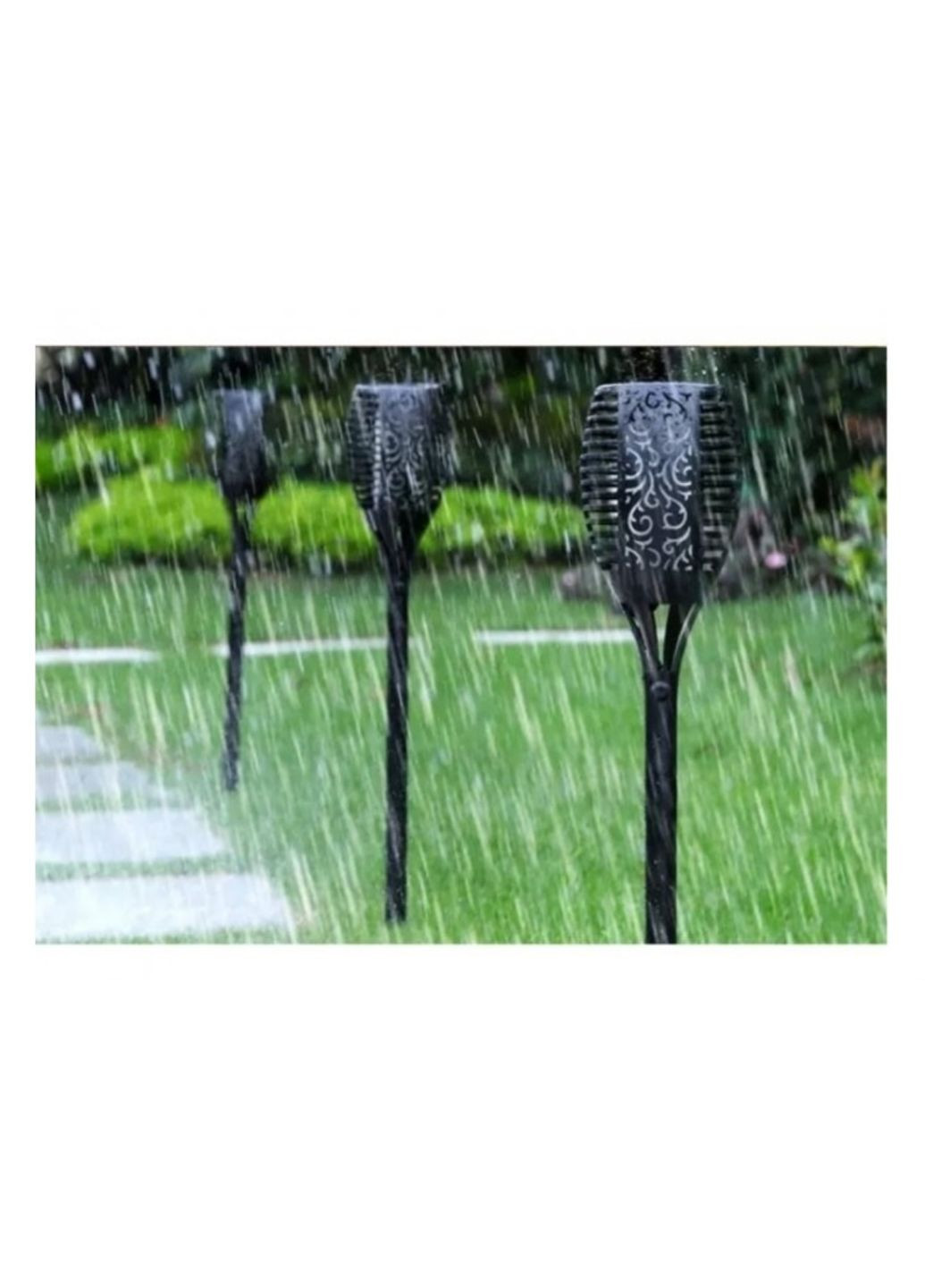 Садовий світильник на сонячній батареї ліхтар Смолоскип з ефектом полум'я мерехтливий вогонь 12 LED 515 мм No Brand (345701967)