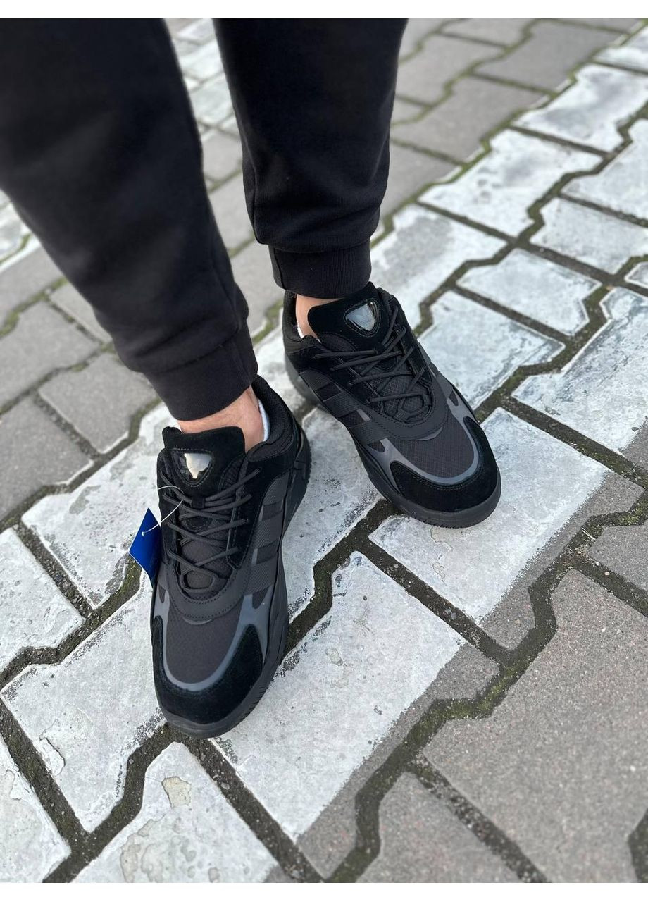 Чорні Зимовий кросівки чоловічі adidas niteball black winter fur адідас найтбол No Brand