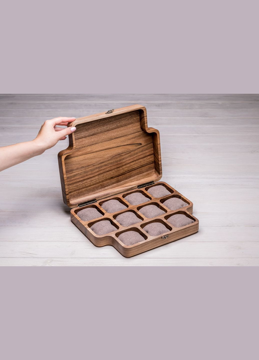 Цільна скринька для одинадцяти годинників з індивідуальним логотипом EcoWalnut (295443821)