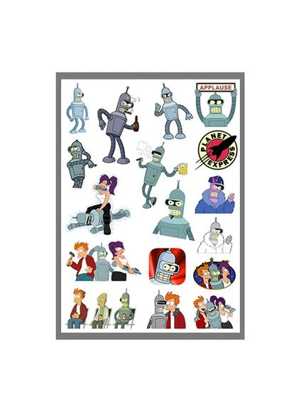 Стикеры наклейки Футурама Бендер А4 лист (stik_247) No Brand (327004291)
