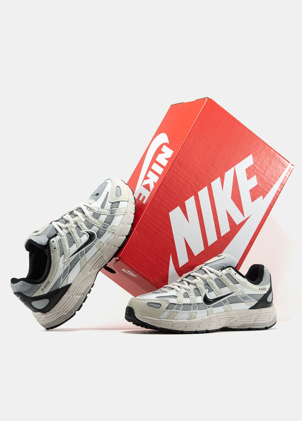 Кросівки жіночі Nike P-6000 White Beige Black | Найк Р-6000 білі No Brand білі демісезони (335012362)