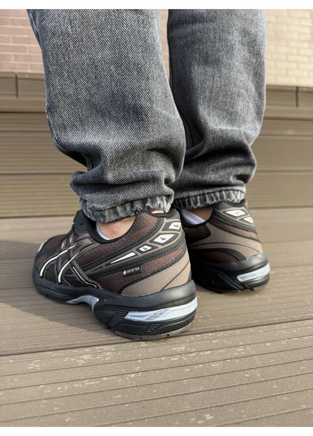 Черные демисезонные кроссовки мужские asics gel-1130 black brown асикс гель 1130 черные No Brand