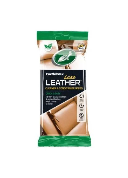 Салфетки для очищения и кондиционирования кожи LUXE LEATHER WIPES, 24 шт Turtle Wax (360874625)