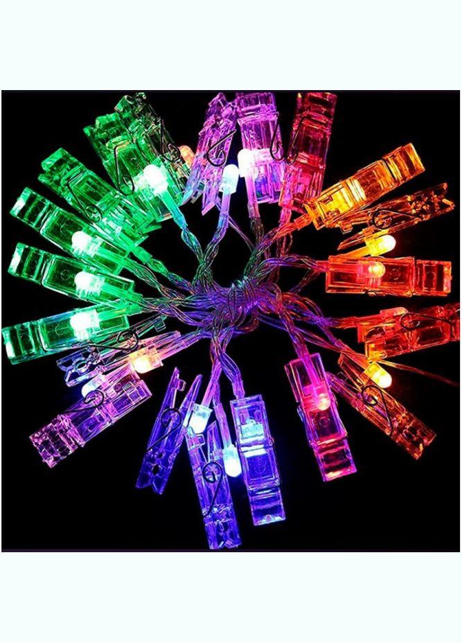 Гирлянда светодиодная "Прищепки" 3м цветная 20led (2AA) Home (307426146)